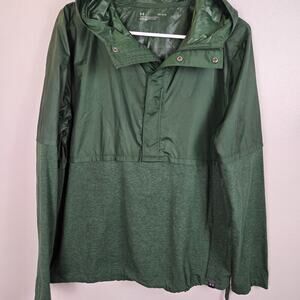 UNDER ARMOUR UA Sportstyle Windbreaker Jacket Hoodie Men Large Green Lightweight